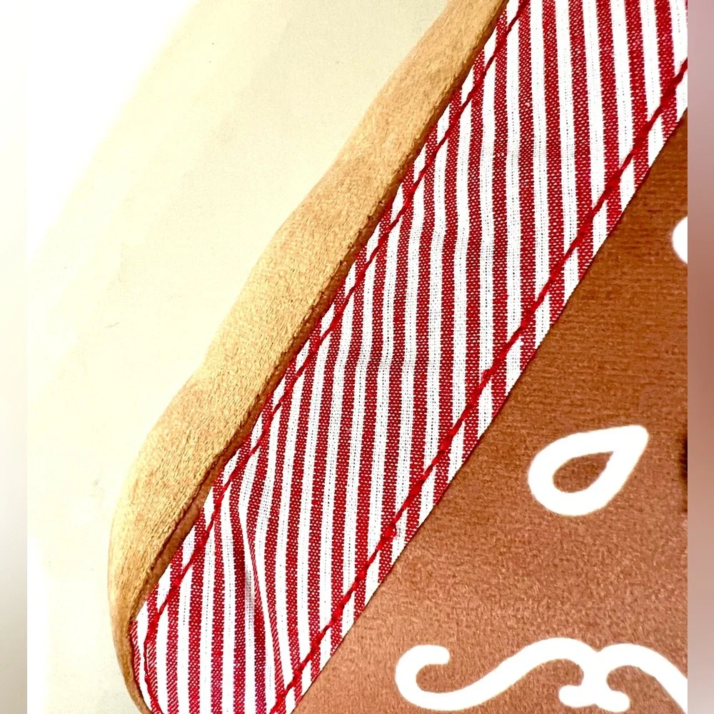 Christmas Gingerbread House Shaped Throw Pillow Cushion Peppermint Candy
